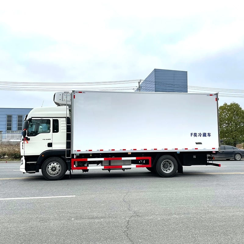 HOWO 42m3 right hand drive refrigerator truck for good sale Front Side View