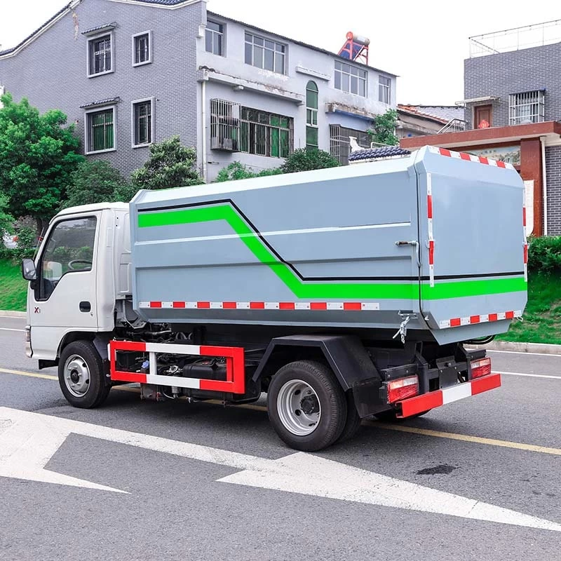 JAC 4*2 Side Loading Garbage Truck Oblique Back Plot 