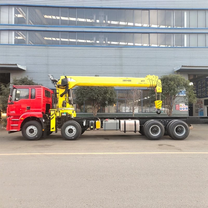 Shacman 8x4 16 Ton Hydraulic Boom Crane Truck Price Front Side View
