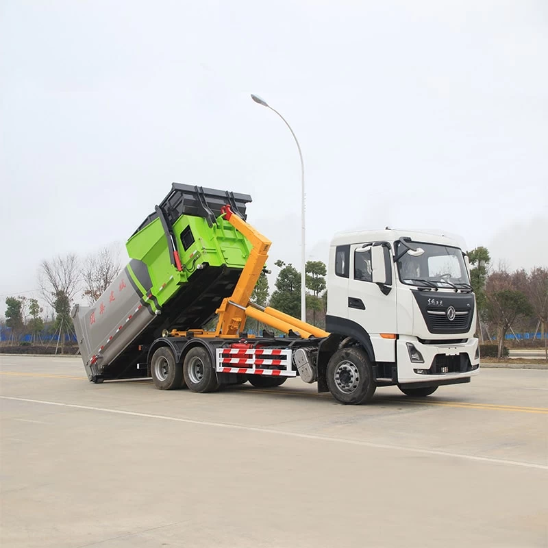 18cbm hook arm mobile compressed garbage station Oblique Front View