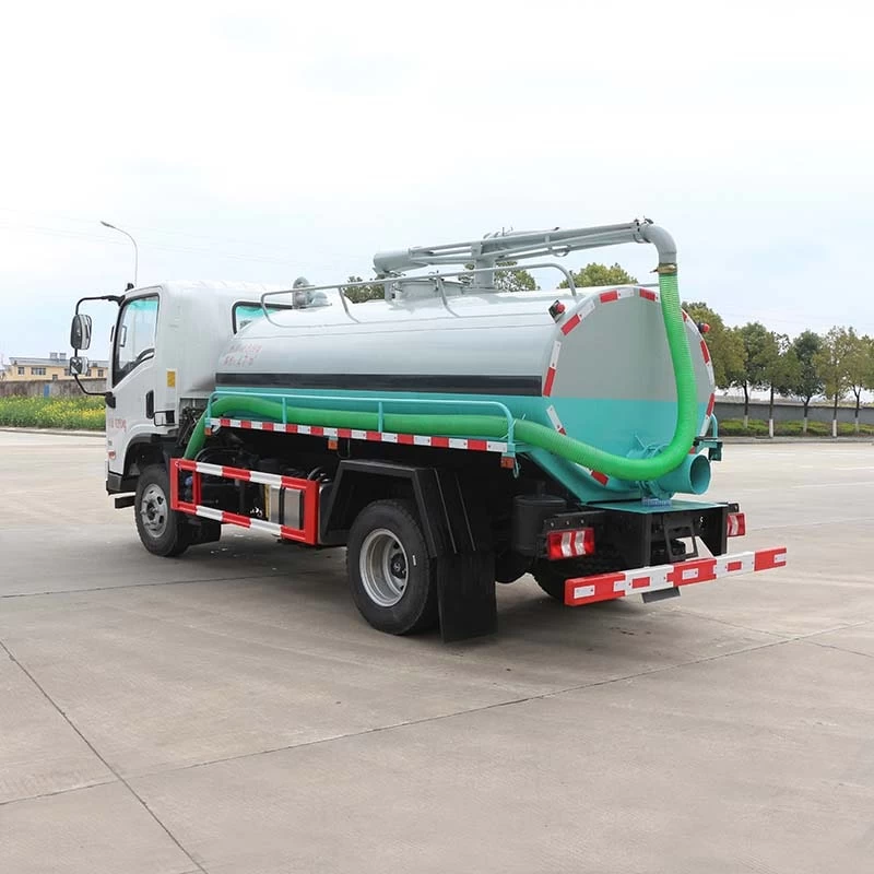 FAW 5000L manual vacuum pump fecal suction truck Oblique Back Plot
