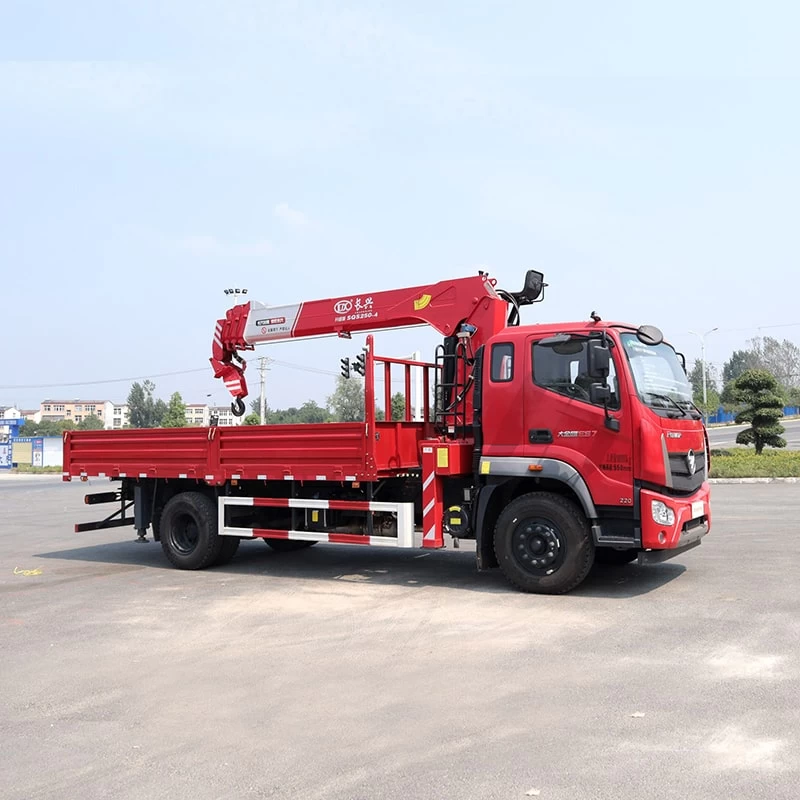 FOTON 10 ton straight arm Mobile Truck Mounted Crane Oblique Front View