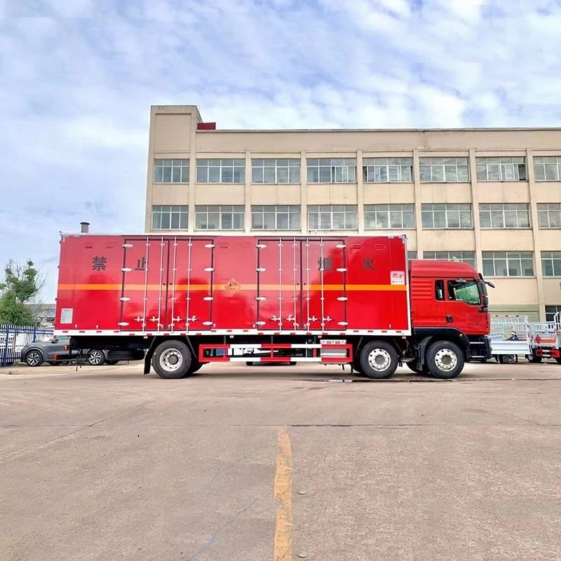 SINOTRUK 6*2 hazardous chemical van truck for sale Front Side View
