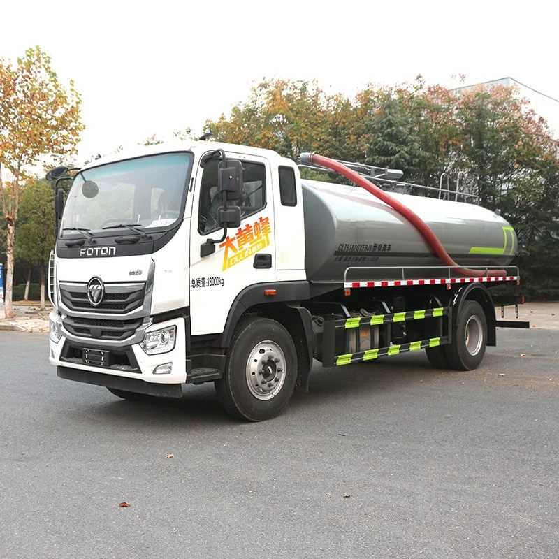 FOTON 15000L toilet septic tank sewage suction truck Oblique Front View