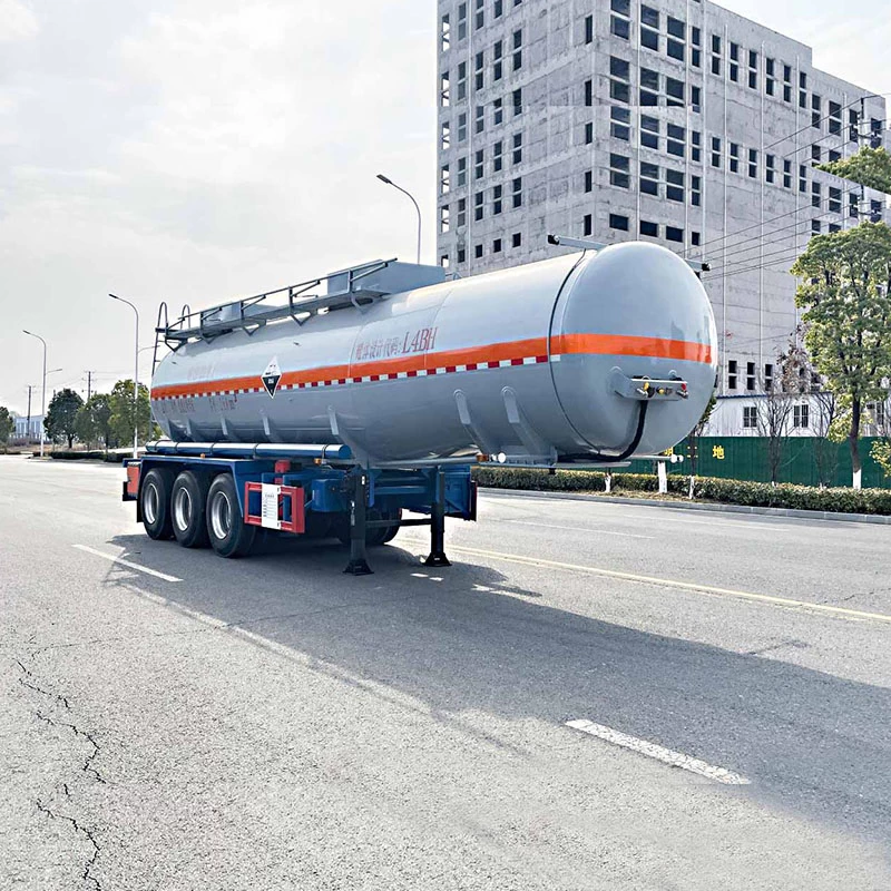 28.5 cbm semi-trailer chemicals transport truck Oblique Back Plot
