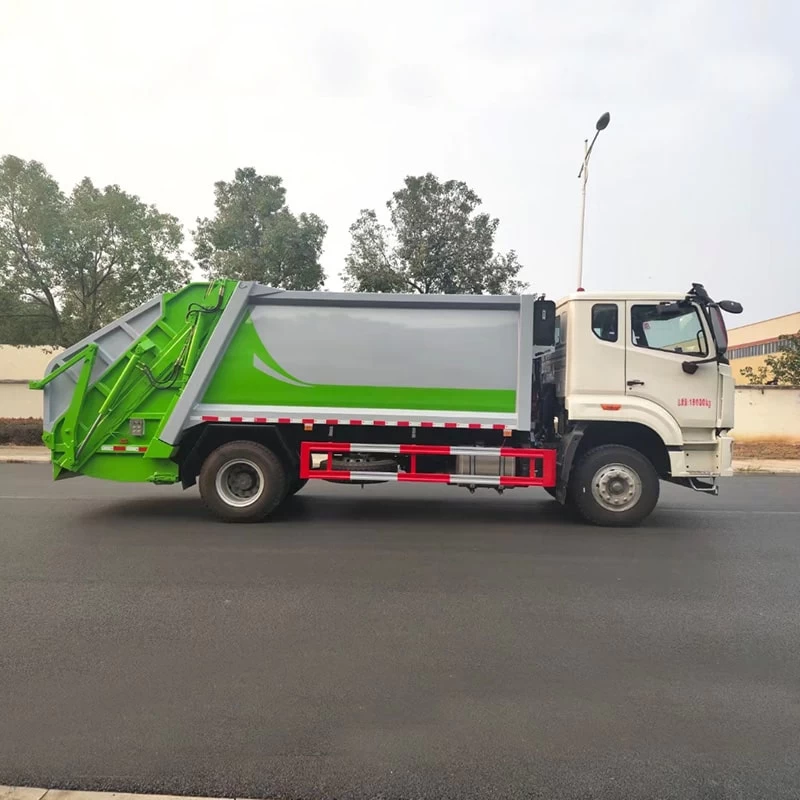 Factory Price Howo 4*2 14CBM Garbage Compactor Truck Front Side View
