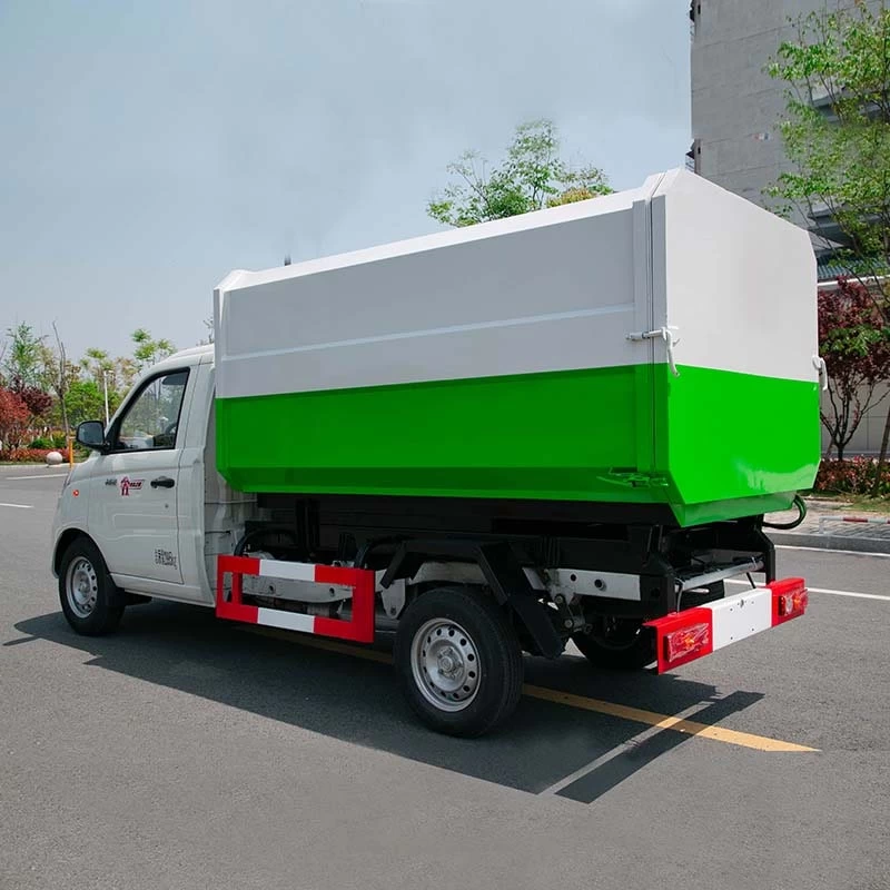 Foton sanitation side loader dump garbage collection truck Oblique Back Plot 