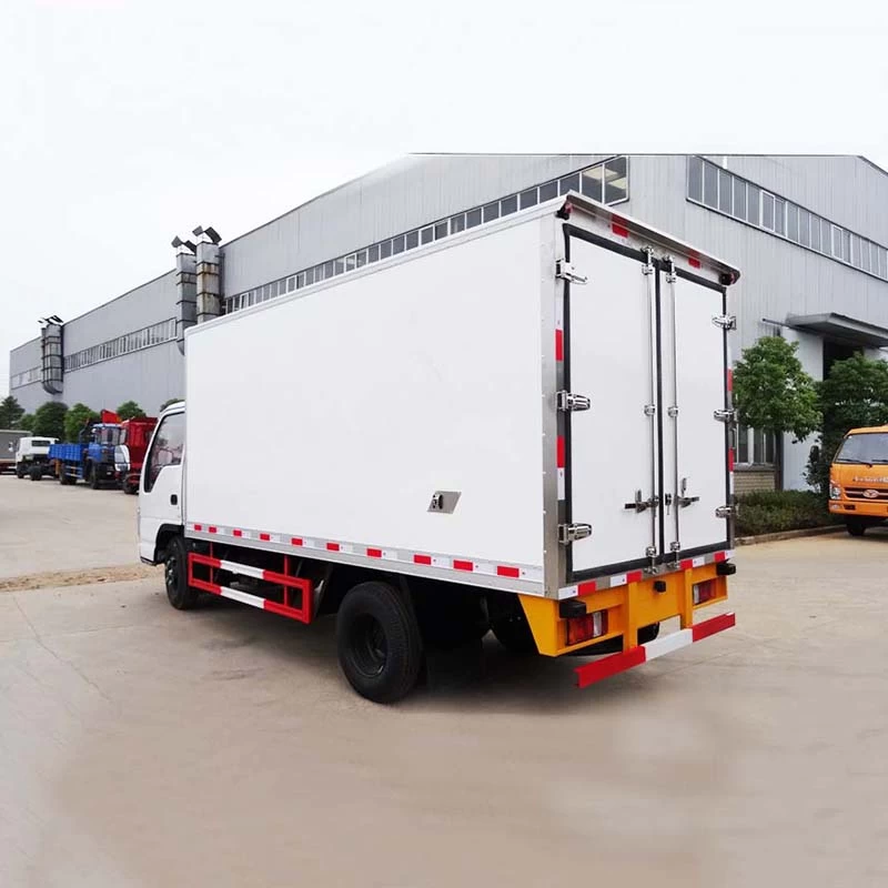 Isuzu 4x2 4.2m Refrigerated Box Van Refrigerator Truck Oblique Back Plot