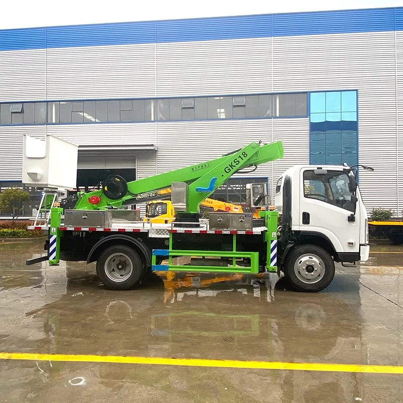SHACMAN 4*2 18m high altitude operation bucket truck Front Side View