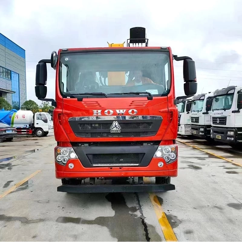 Howo 6x4 Dump 14 Ton Telescopic Boom Crane Truck Price Front View
