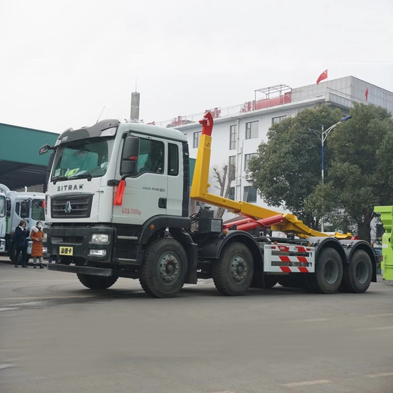 Sinotruck 31Ton Hook Lift Container Garbage Truck for Sale
Oblique Front View