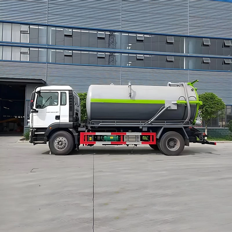 Sinotruk Sitrak 4x2 Vacuum 14000L Suciton Truck for Sale Front Side View
