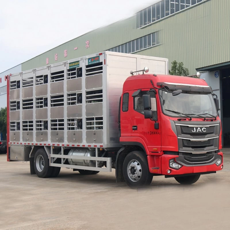  JAC 4*2 aluminum alloy Pig Livestock Transport  Truck Oblique Front View