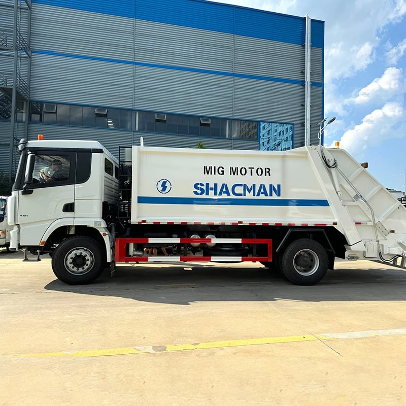 Export Shacman 16CBM Garbage Compactor Truck  for Sale Front Side View