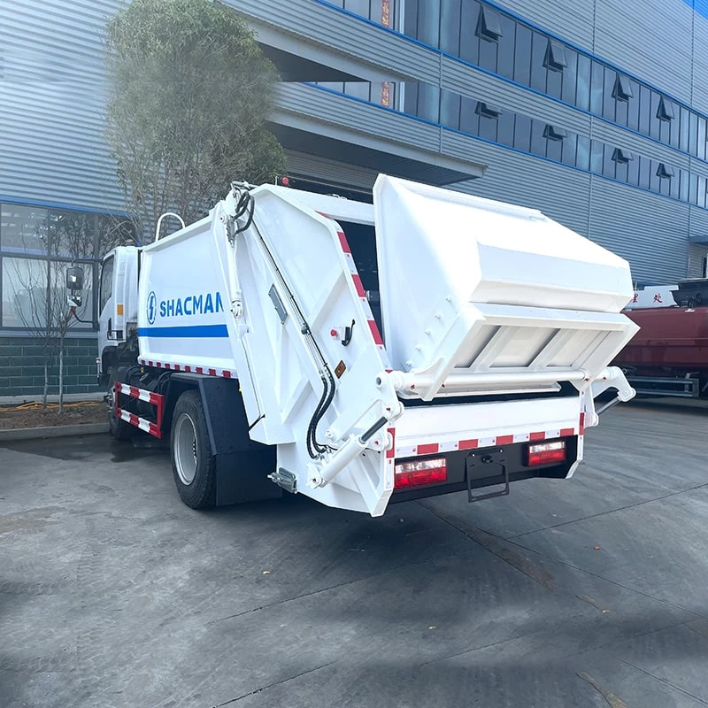 SHACMAN 6 CBM Small 4 x2 Rubbish Conpressing Truck for Sale Oblique Back Plot
