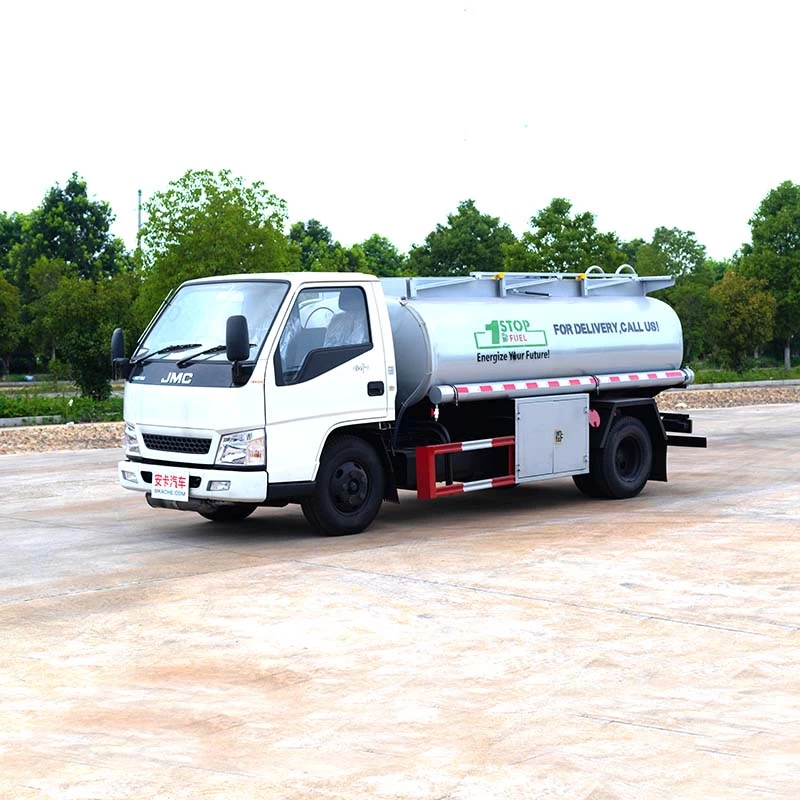 JMC cheap price Small 5000 liters fuel tank truck Oblique Front View