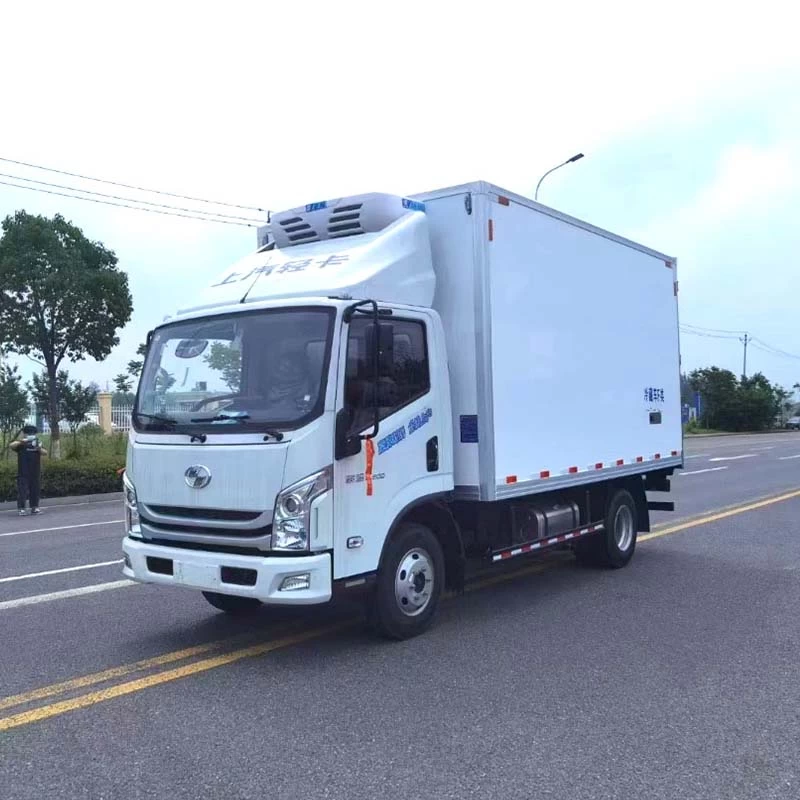 5 ton mini refrigerated truck Frozen Food Van Truck Oblique Front View