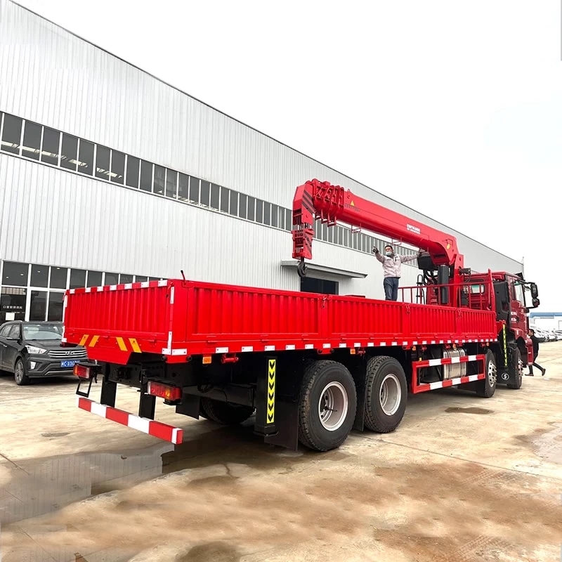 Shacman 8x4 10 Ton 14 Ton Truck Mounted Cranefor Sale Oblique Back Plot
