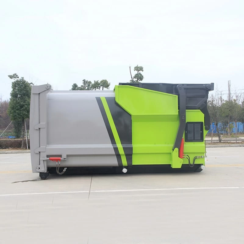 6cbm cummins engine hook arm mobile compressed garbage station Front Side View