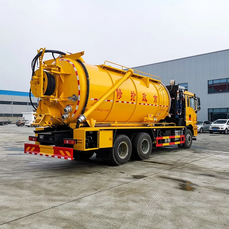 SHACMAN 6*4 22 cbm cleaning sewage suction tank truck Oblique Back Plot
