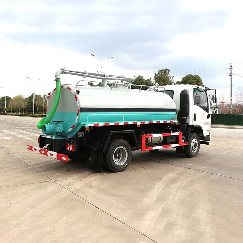 FAW 5000L manual vacuum pump fecal suction truck Oblique Back Plot