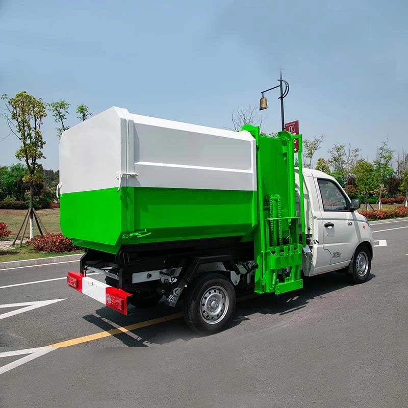 Foton sanitation side loader dump garbage collection truck Oblique Back Plot 
