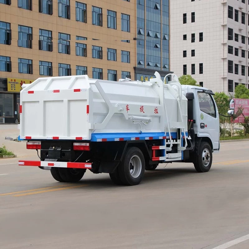 Dongfeng 4*2 waste transfer garbage truck Oblique Back Plot
