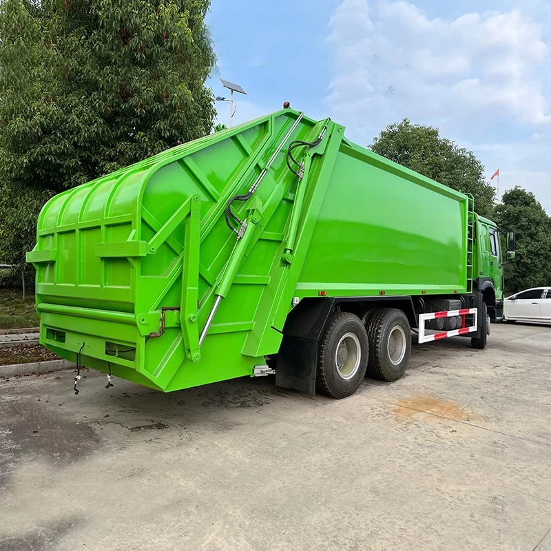 SINOTRUCK HOWO 18 CBM Compactor Garbage Truck 6 x 4 for Sale Oblique Back Plot
