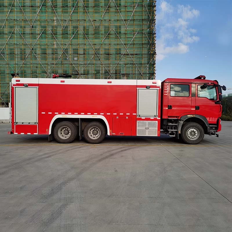 HOWO 16ton Water Foam Fire Truck fire fighting truck Front Side View