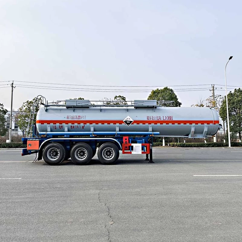 18 cbm semi-trailer concentrated sulfuric acid transport truck Front Side View
