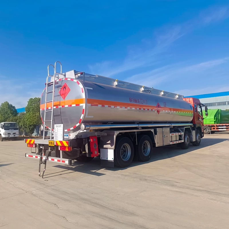 FAW Aluminum Alloy 30500L Fuel Tank Truck Price Oblique Back Plot
