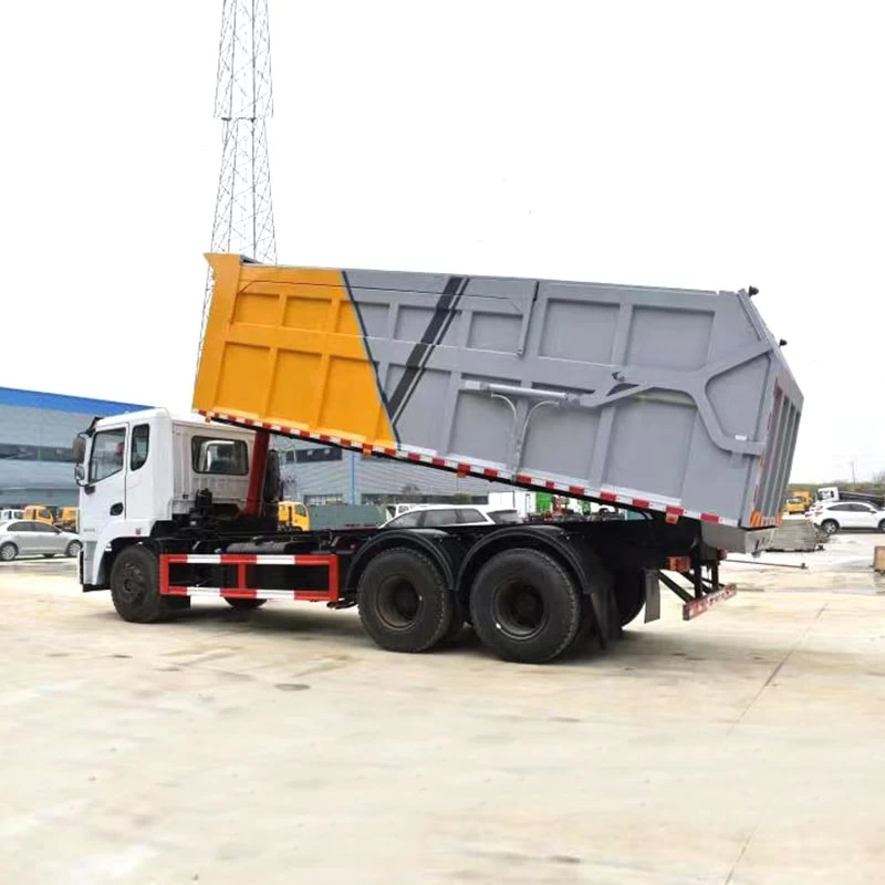 Dongfeng 6*4 docking refuse collector garbage truck Oblique Back Plot

