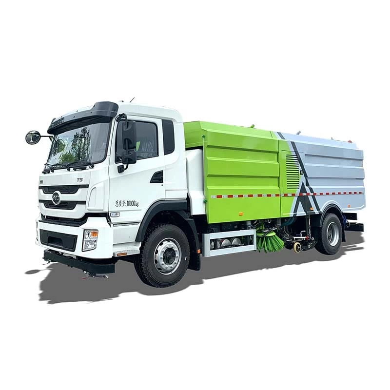 BYD pure electric road sweeper truck with high-pressure thumbnail