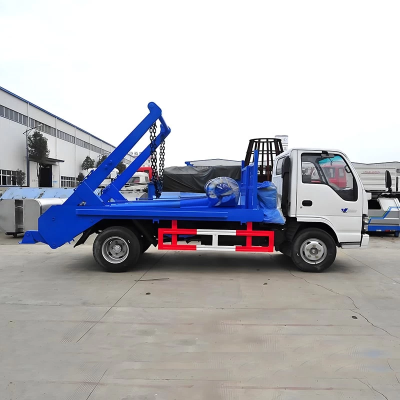 ISUZU 6CBM Arm Roll Container Garbage Bin Skip Garbage Truck Front Side View