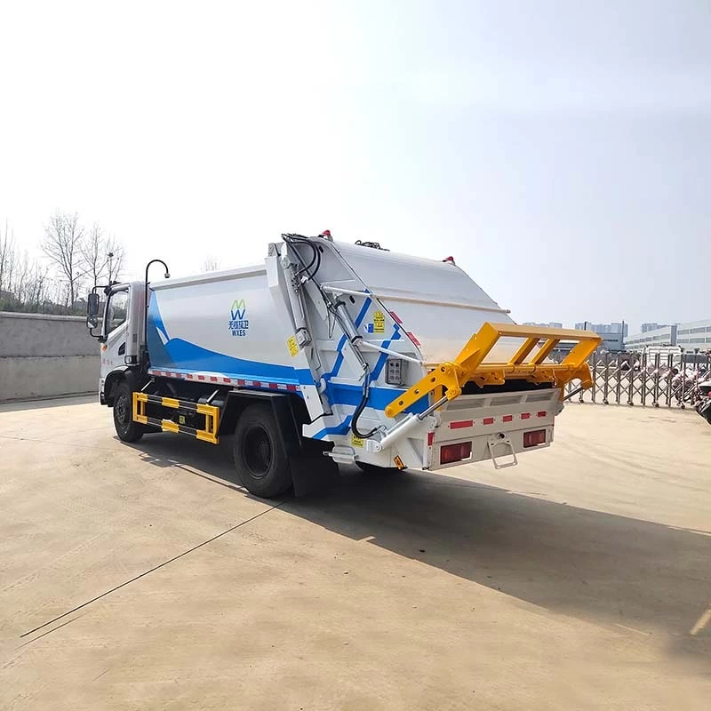Dongfeng 4*2 10cbm Garbage Compactor Truck Oblique Back Plot