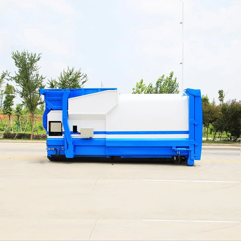 Dongfeng hook arm 12cbm compressed garbage station Front Side View