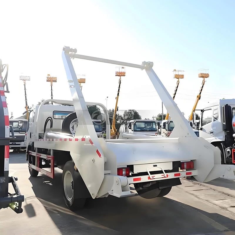 New or used Howo 7CBM Swing Arm Skip Loader Garbage Truck Oblique Back Plot