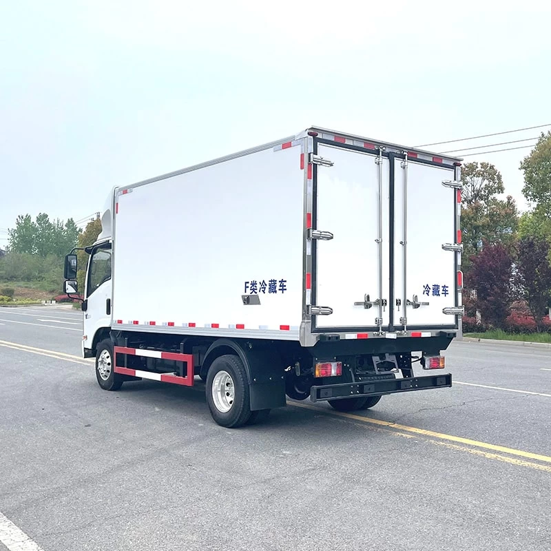 Isuzu 4*2 18cbm frozen meat freezer refrigerator trucks Oblique Back Plot