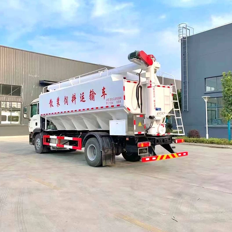 HOWO hydraulic discharge 12 ton bulk feed truck Oblique Back Plot