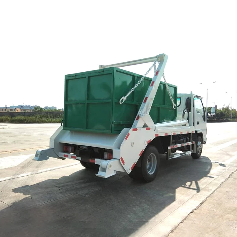 ISUZU 6 CBM Swing Arm Garbage Collection Skip Truck Price Oblique Back Plot
