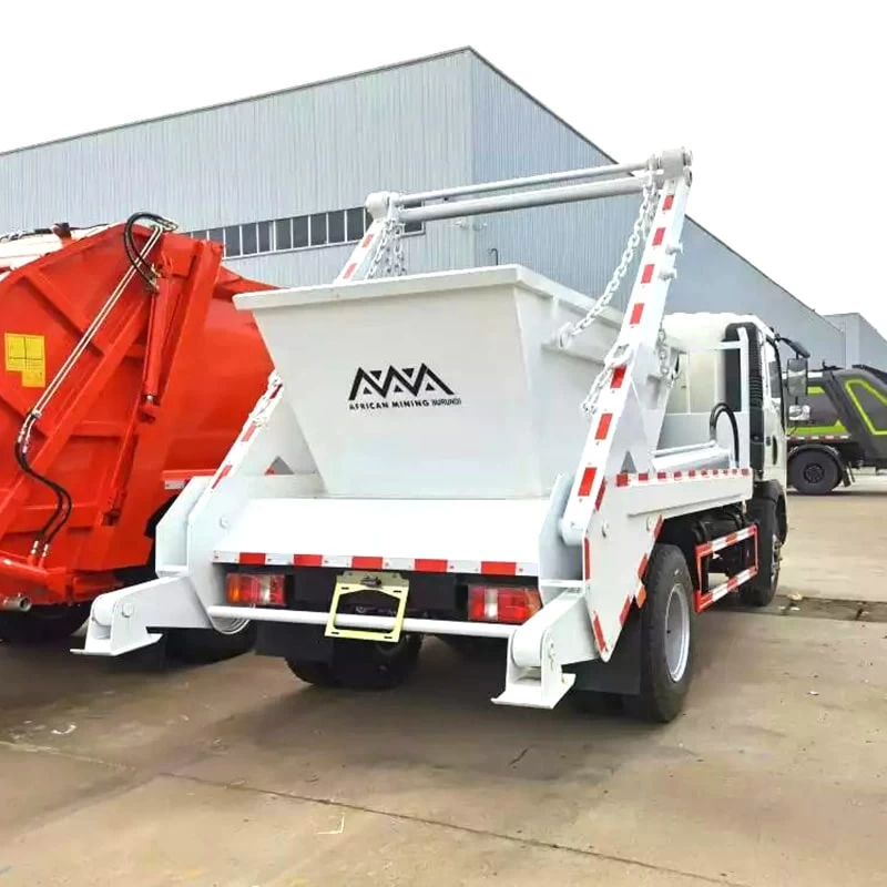 Factory Customized Howo 4x2 5 Ton Swing Arm Garbage Truck Oblique Back Plot