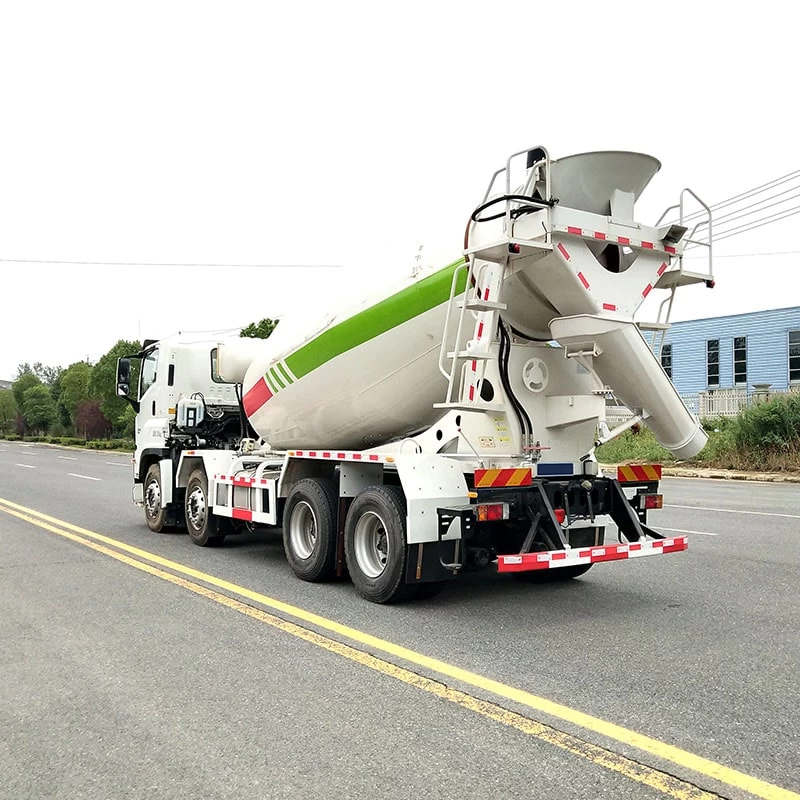 ISUZU 8*4 4 axles concrete mixer trucks Oblique Back Plot