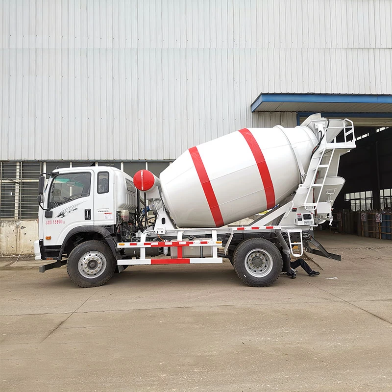 HOWO 4*2 4m3 construction machinery cement mixer truck Front Side View