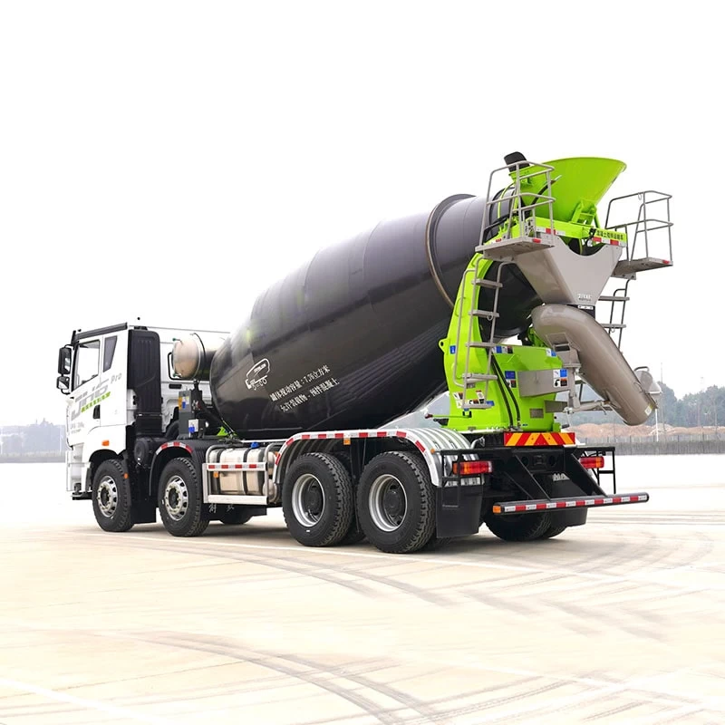 FAW top ranking 8*4 10 m3 cement mixer pump truck Oblique Back Plot