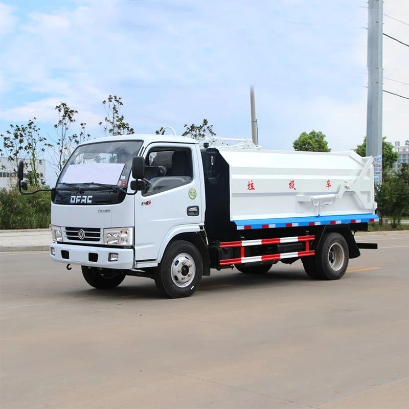 Dongfeng 4*2 waste transfer garbage truck Oblique Front View
