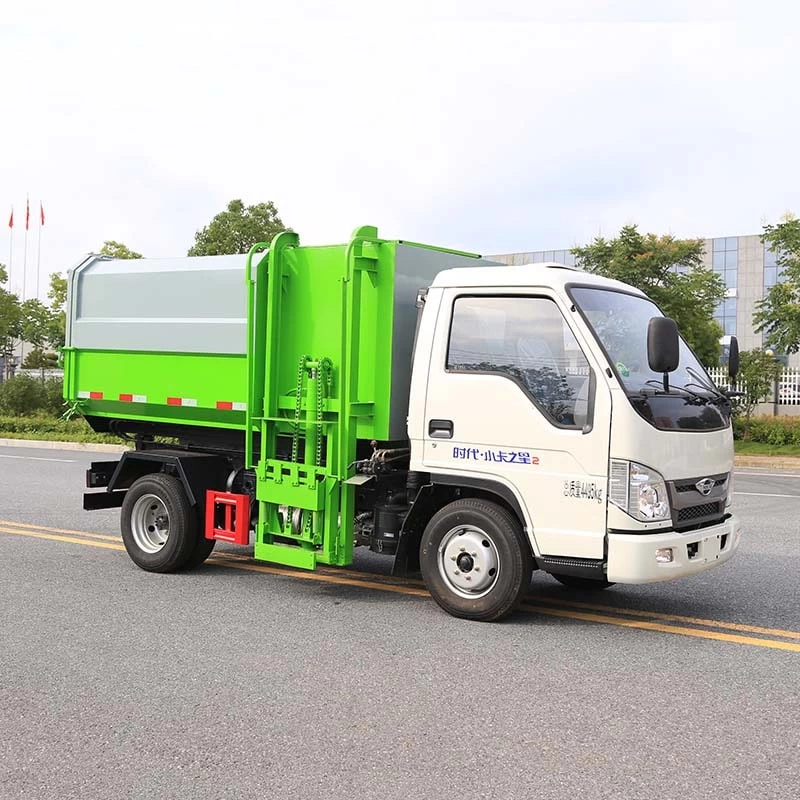 FOTON high quality automated side loader garbage truck Oblique Front View
