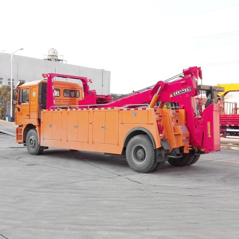 4*2 SHACMAN heavy duty road rescue wrecker truck Oblique Back Plot