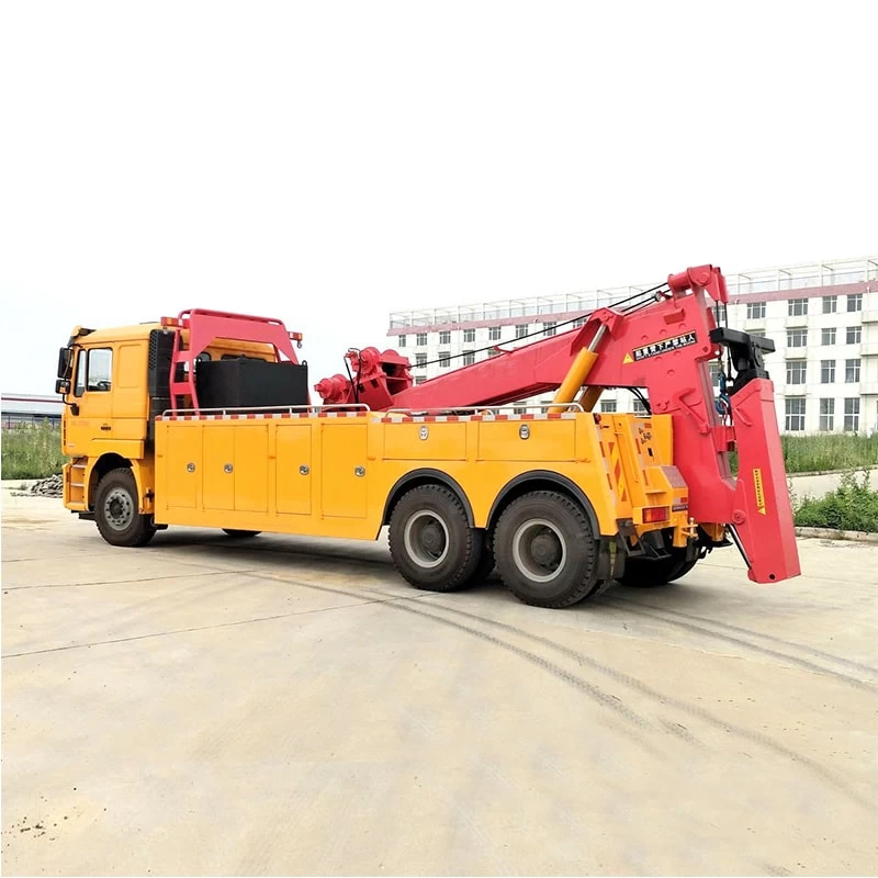 SHACMAN 20 ton dragging heavy duty wrecker truck Oblique Back Plot
