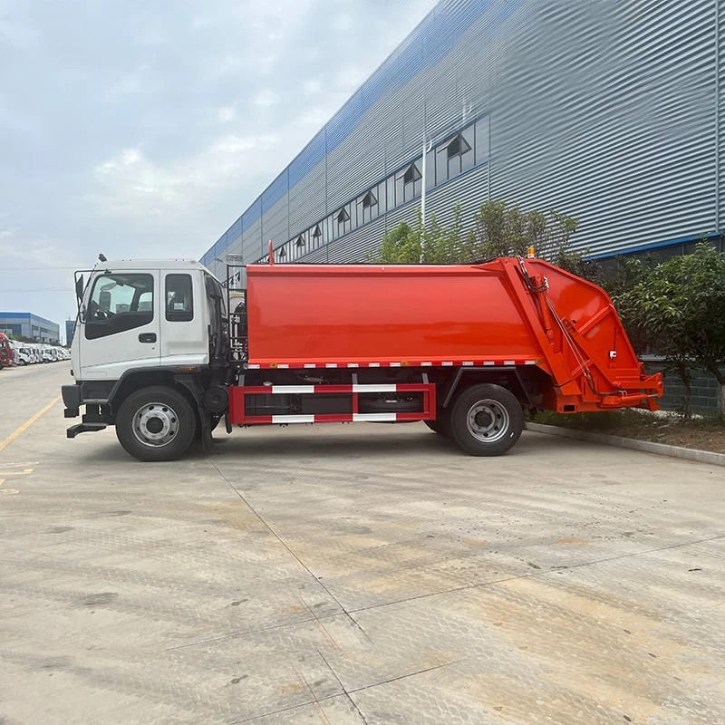 Japan Brand 12 CBM Garbage Compactor Truck for Sale Front Side View
