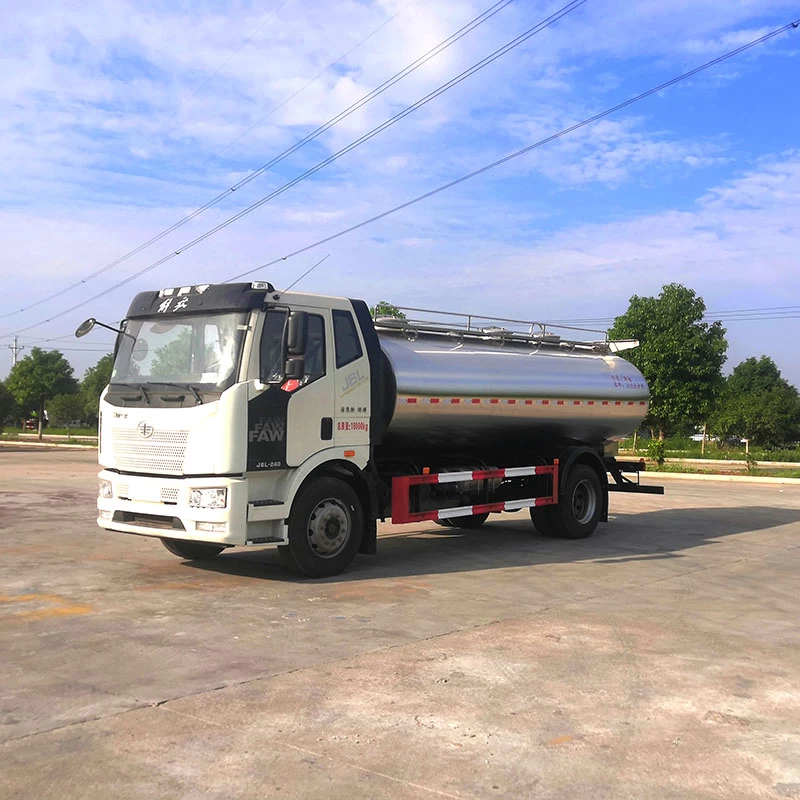 FAW 13000 liters milk and water and oil tank truck Oblique Front View